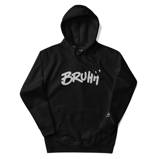 EMBROIDERED BRUHH HOODIE // BLACK