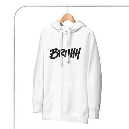 EMBROIDERED BRUHH HOODIE // WHITE