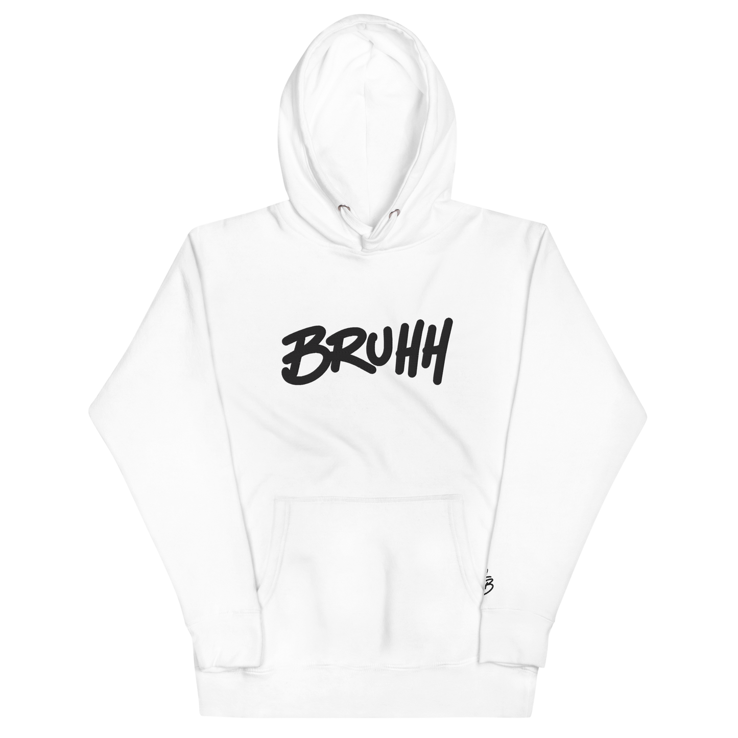 EMBROIDERED BRUHH HOODIE // WHITE