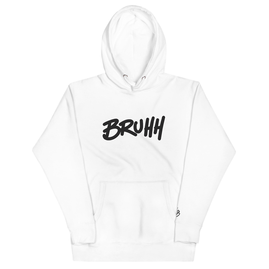 EMBROIDERED BRUHH HOODIE // WHITE